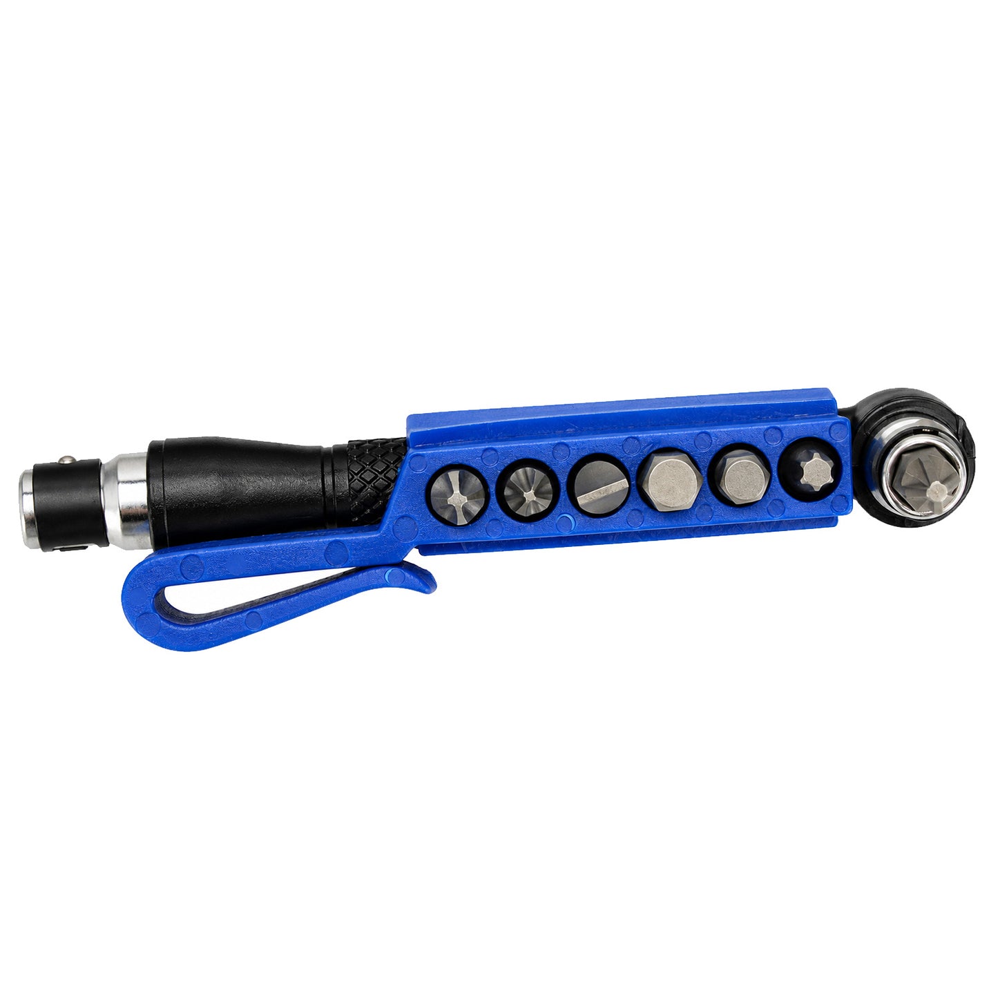 1/4" Right Angle Screwdriver with Bit Set (7 pcs) is a compact hand tool designed for working in hard-to-reach areas where the use of standard screwdrivers or power tools is limited. It is ideal for assembly, service, and installation tasks.