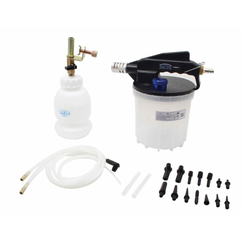 Pneumatic brake pump for bleeding and pumping brake fluid