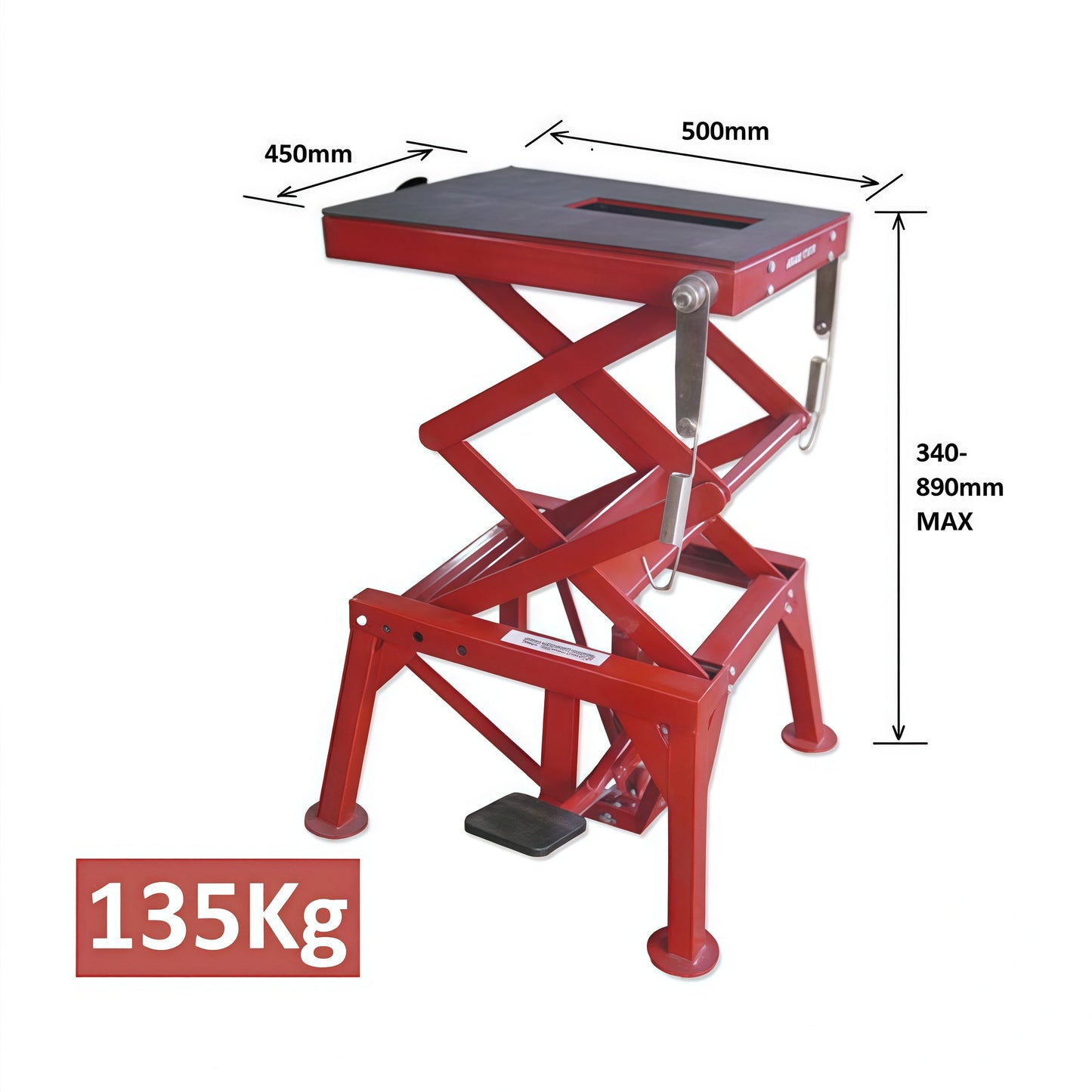 Hydraulic stand for motorcycles up to 135kg with pedal 51750