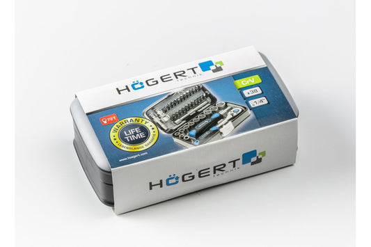 Set of sockets, bits and accessories 1/4'' 38 pcs HT1R462