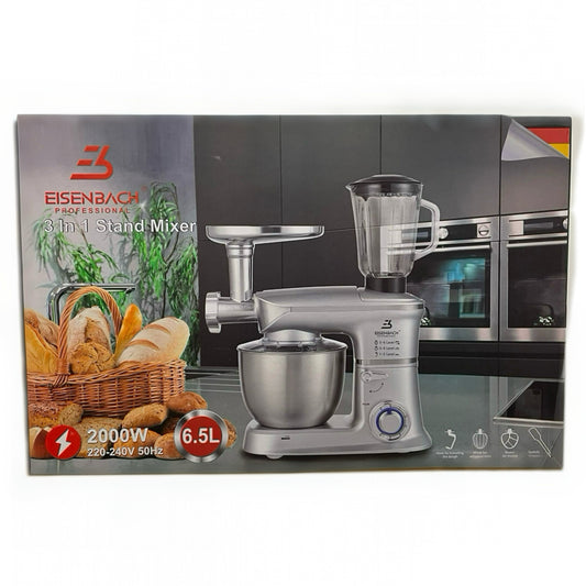 Eisenbacher 3-in-1 stacionārā miksera iepakojums ar virtuves fonu