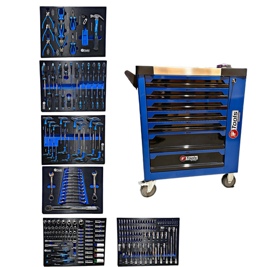 FTools mobilais instrumentu skapis ar 7/7 atvilktnēm — pilns profesionāls komplekts