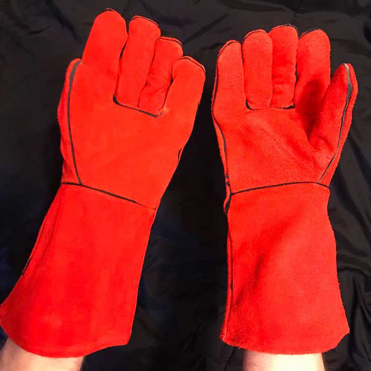 Heat-resistant gloves for grilling and barbecue (genuine leather) 2 pcs.