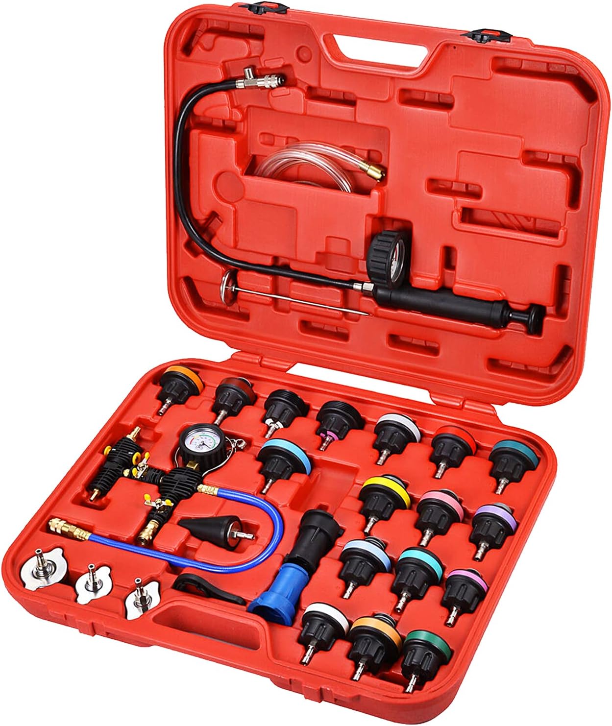 Radiatora spiediena pārbaudes komplekts, 28 gab.