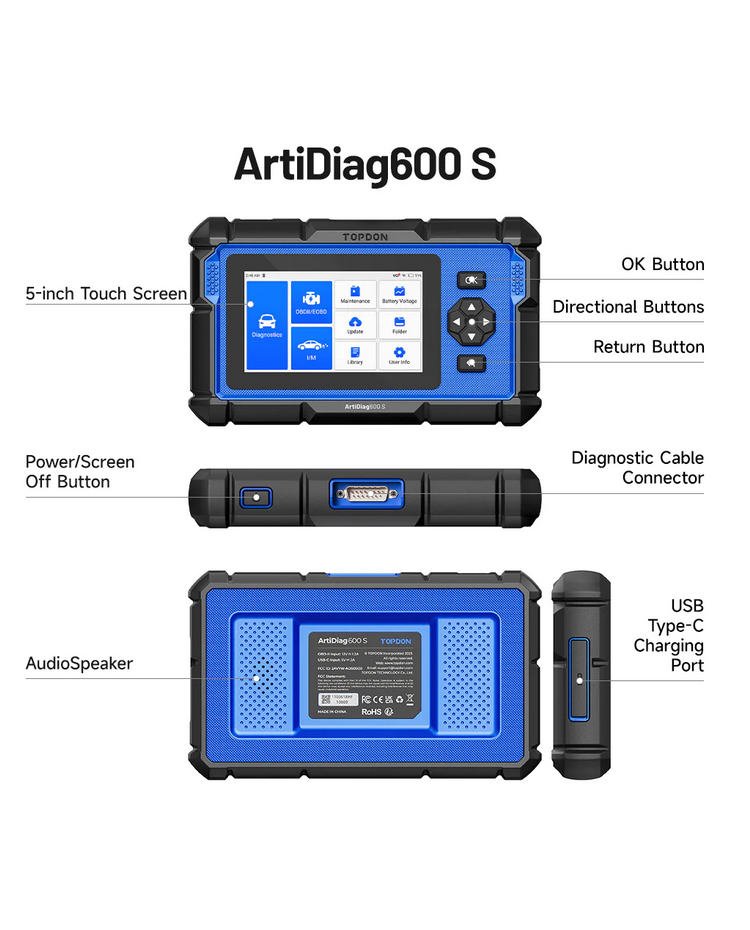 ArtiDiag600S diagnostikas ierīce TOPDON
