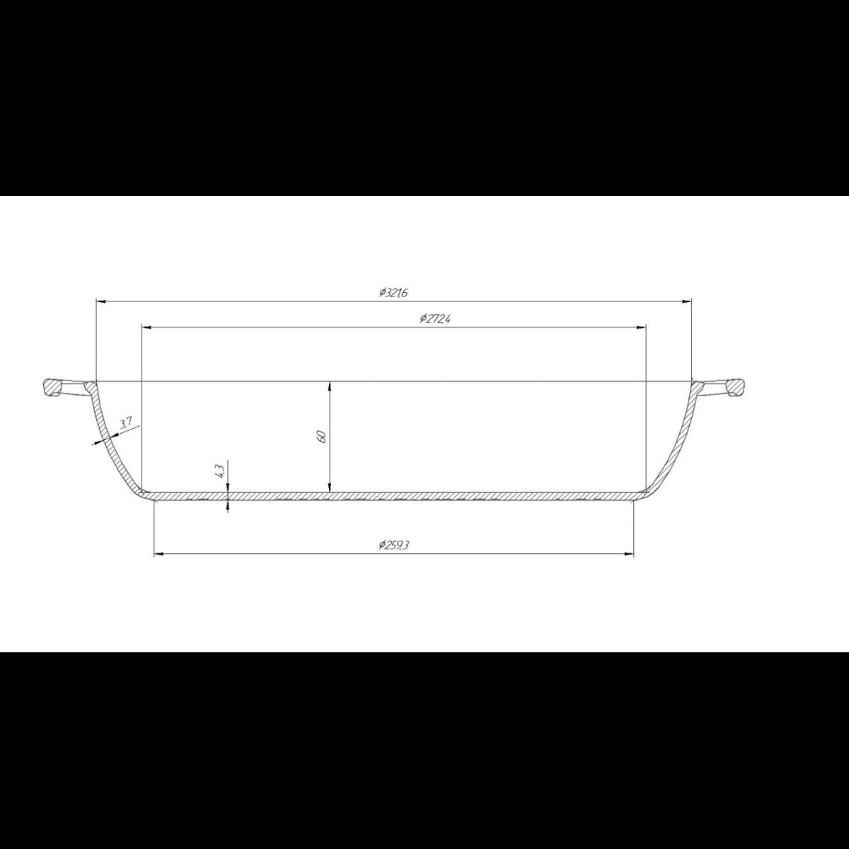 Maysternya cast iron frying pan 32x6 cm (T320-60)