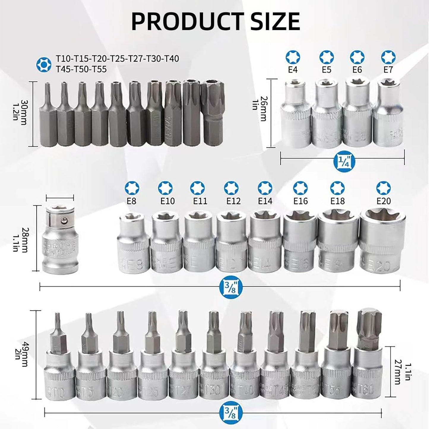 03-1277 Набор головок и бит TORX 30 шт.