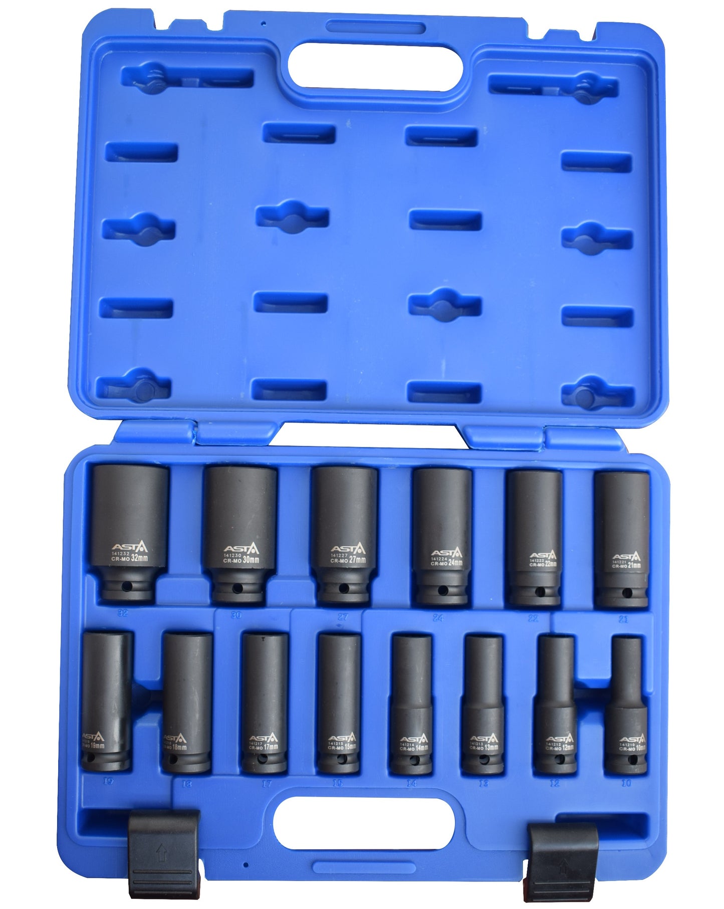 ASTA A-114GL Набор универсальных ударных головок 1/2" – профиль Gear Lock (10-32 мм, 14 шт.)