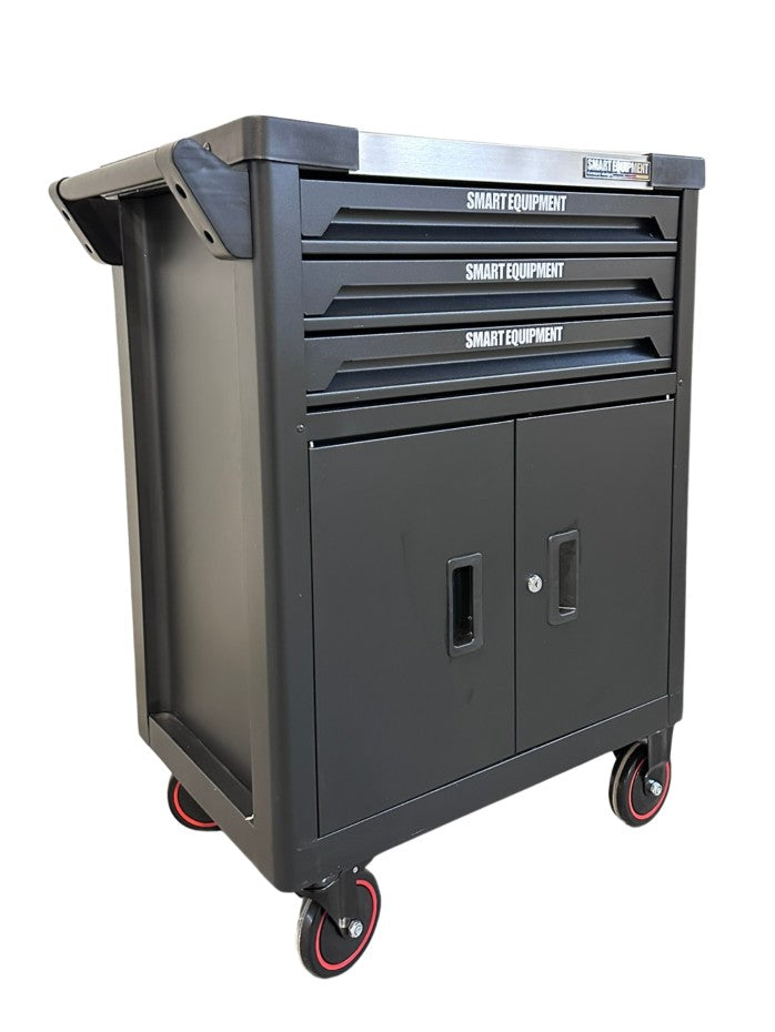 06-1060 TOOL TROLLEY WITH CABINET AND 3 EMPTY DRAWERS