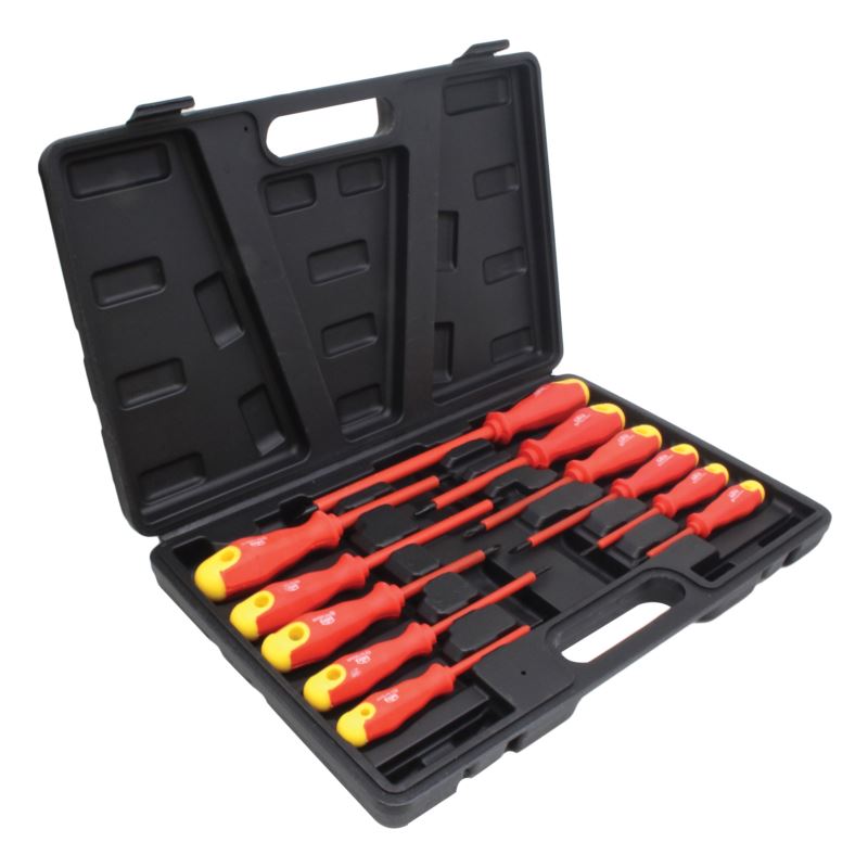 SATRA S-SE12P 11-Piece Insulated VDE 1000V Screwdriver Set with Carrying Case