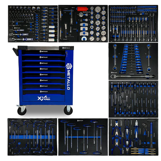 METALLO instrumentu komplekts ratiņos 8/8, 291 gab.