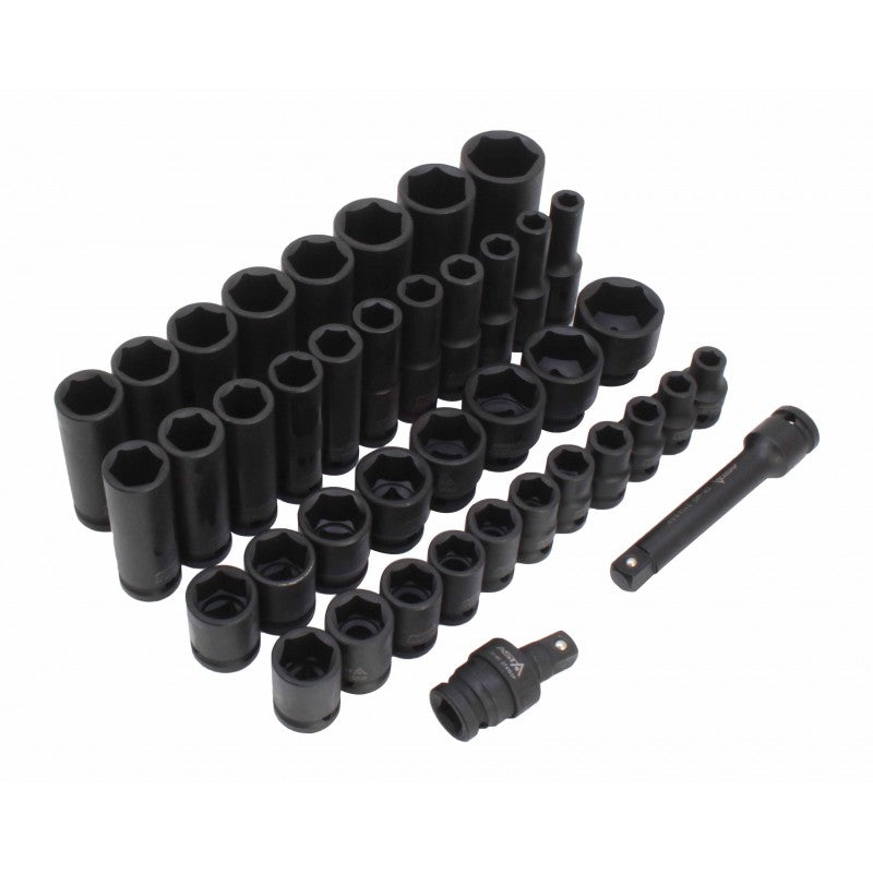 1/2" Drive Impact Socket Set, 6-Point, 40-Piece – ASTA A-HEX40F