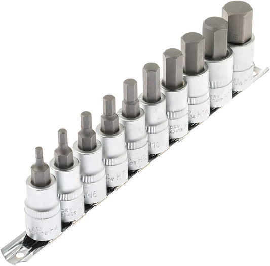 1/2 collu sešstūra uzgaļu komplekts 4-19 mm, SATRA/ASTA (954010), 10 gabali