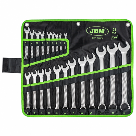 21 uzgriežņu atslēgu komplekts koferī. 6-32 mm 54079 JBM