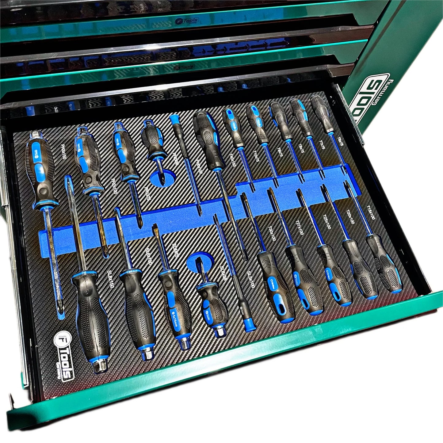 Передвижной инструментальный шкаф FTools с 7/6 ящиками — полный профессиональный комплект
