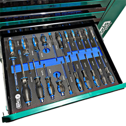 Мобильная инструментальная тележка FTools с 7 ящиками (7/7 ящиков), черная.