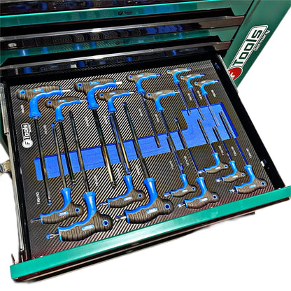 Мобильная инструментальная тележка FTools с 7 ящиками (7/7 ящиков), черная.