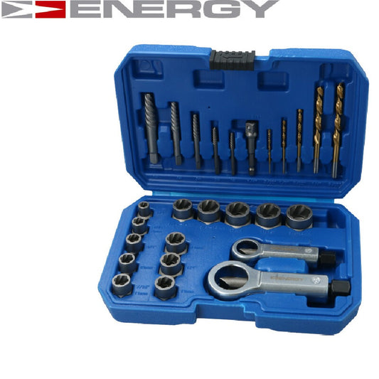 26 bojātu skrūvju un uzgriežņu izvilcēju un skrūvgriežu komplekts NE01152