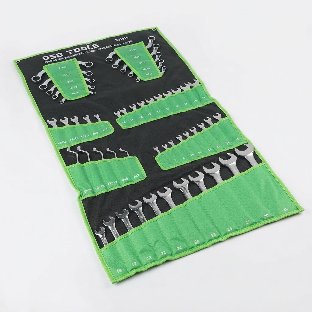 50-PIECE WRENCH SET – COMBINATION, OPEN-END, RING, C AND S TYPE