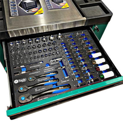 Мобильная инструментальная тележка FTools с 7 ящиками (7/7 ящиков), черная.
