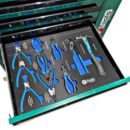 Мобильная инструментальная тележка FTools с 7 ящиками (7/7 ящиков), черная.