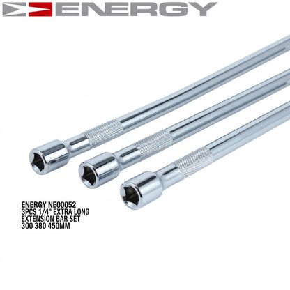 Удлинители 1/4", 3 шт., 300, 380, 450 мм