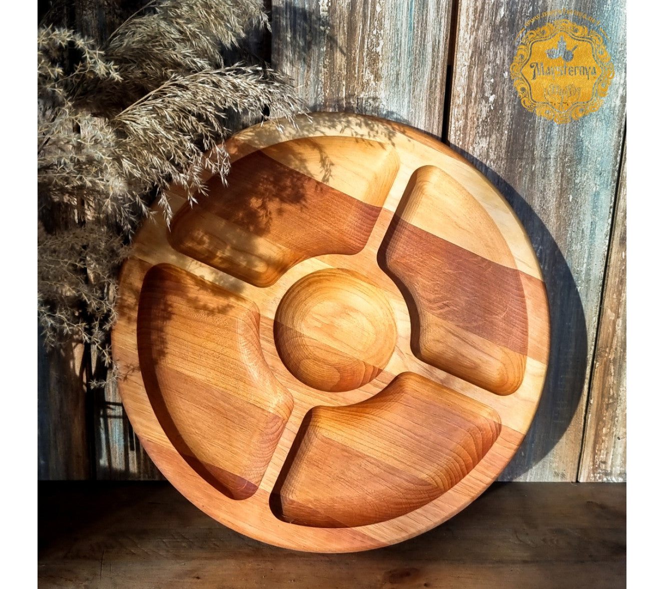 Wooden serving dish d-35 cm Mysternya