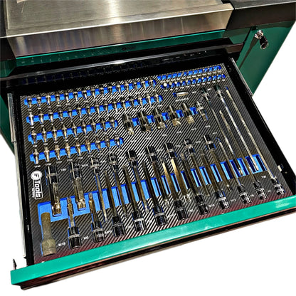 Мобильная инструментальная тележка FTools с 7 ящиками (7/7 ящиков), черная.