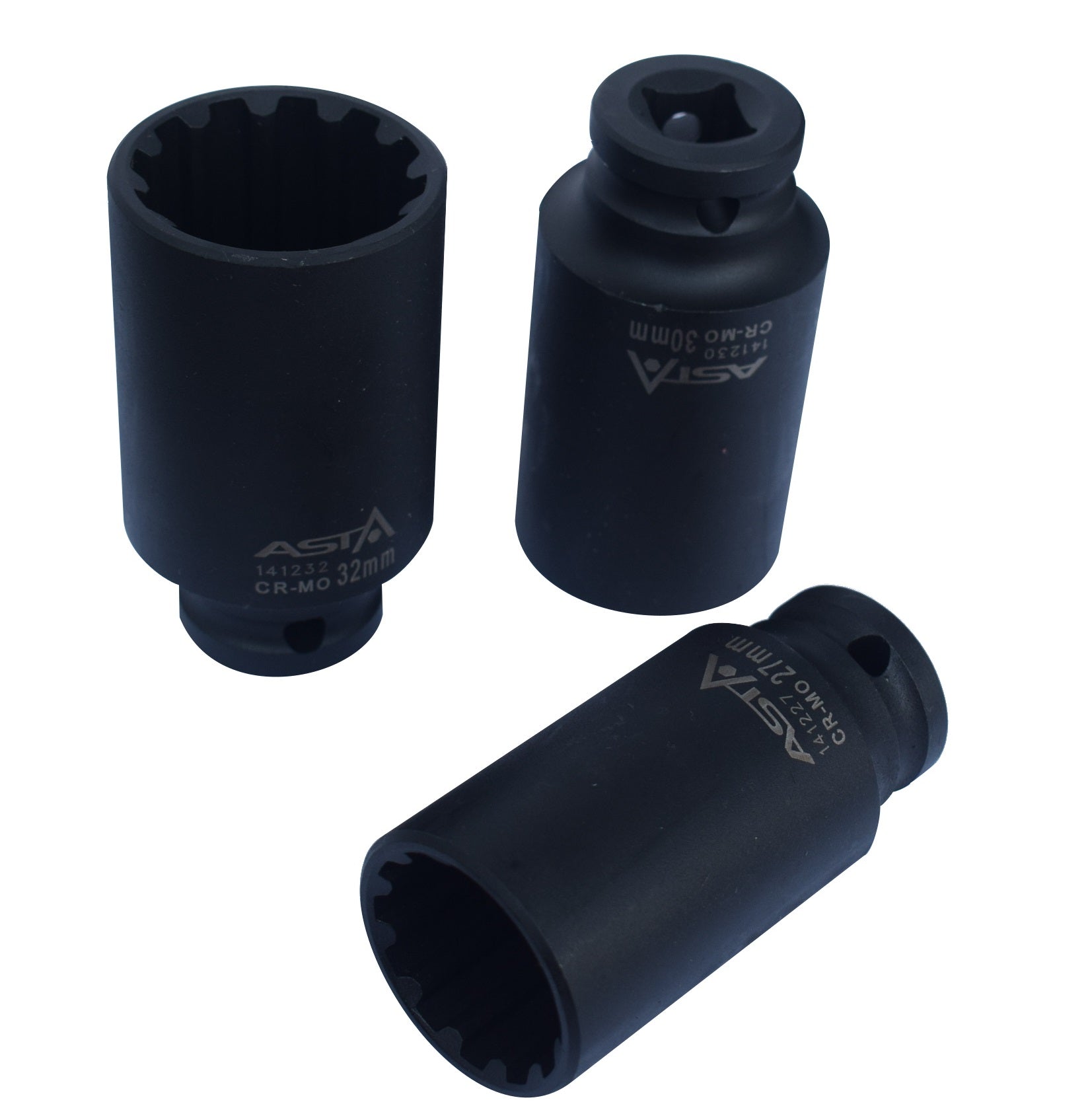 ASTA A-114GL 1/2" Drive Universal Impact Socket Set – Gear Lock Profile (10-32 mm, 14 Pieces)