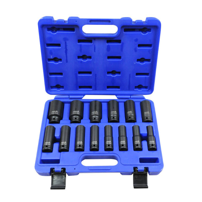 ASTA A-114GL 1/2 collu universālais triecienatslēgu komplekts – zobratu fiksācijas profils (10–32 mm, 14 gabali)