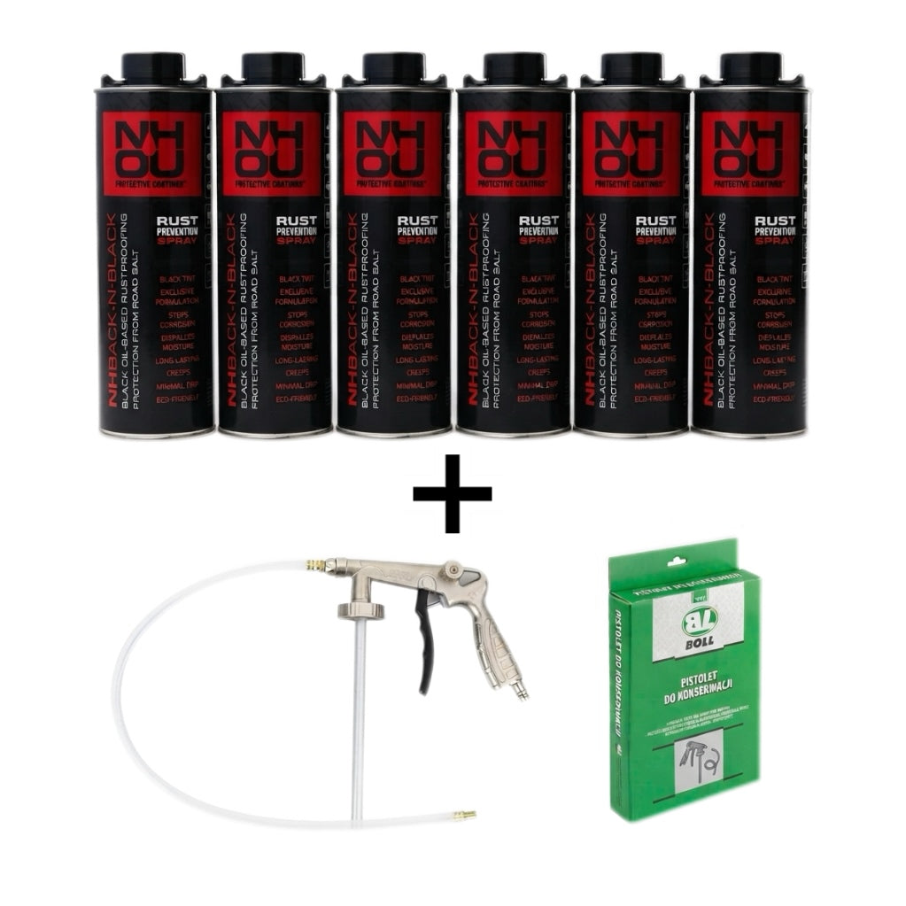 Anti-Corrosion Treatment Kit: NHOU® Black Rust Prevention Oil Coating (6 pcs.) + Boll Multi-Purpose Maintenance Gun (Free Gift)