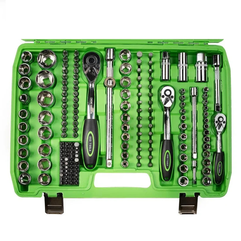 216 PC. 1/4 3/8 1/2 DRIVE METRIC SUPER LOCK SOCKET SET