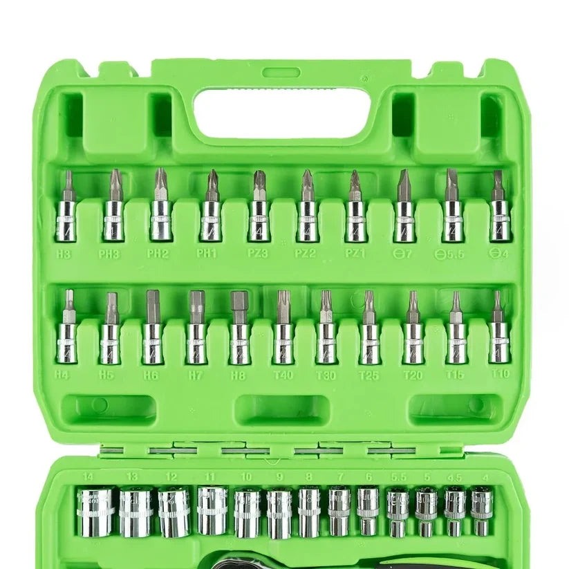 46 PC. 1/4" METRIC SOCKET AND BIT SET DS1036