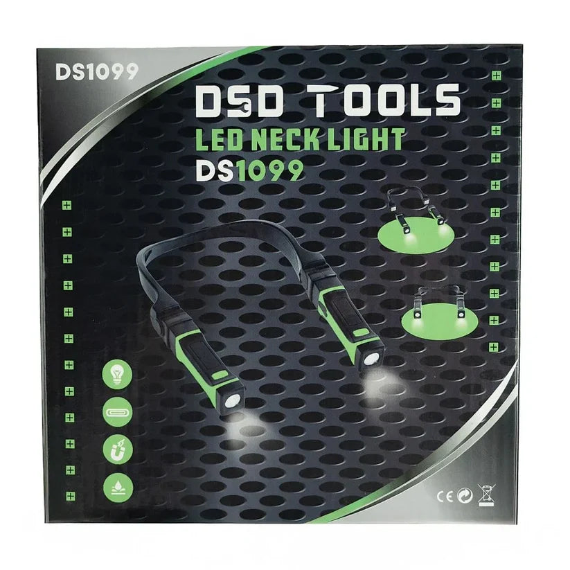 Head and neck adjustment, detachable dual headlamp DS1099 for hands-free use.