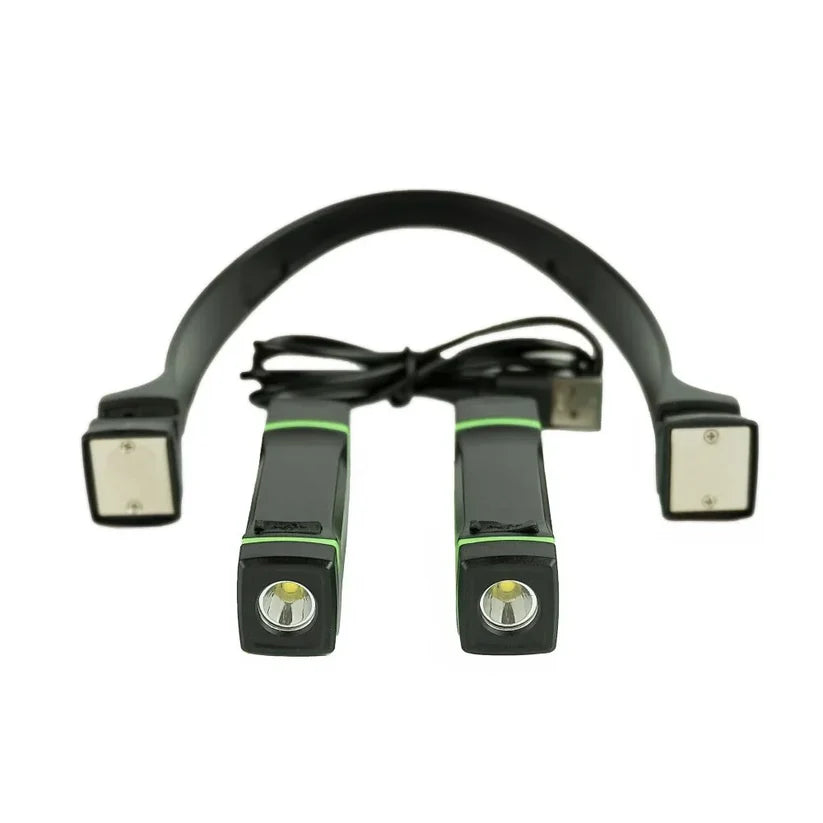 Head and neck adjustment, detachable dual headlamp DS1099 for hands-free use.