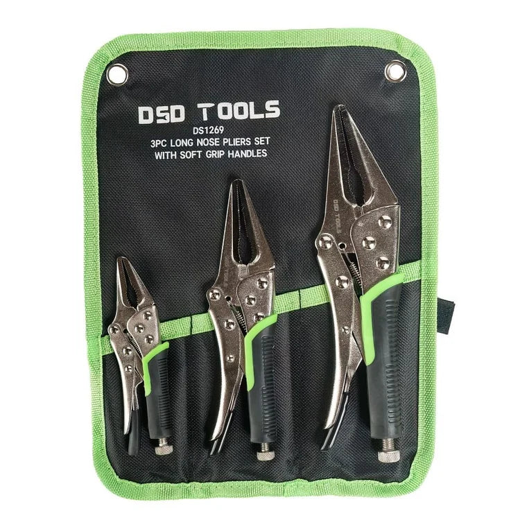 3-PIECE LONG NOSE PLIERS SET WITH SOFT GRIPS DS1269