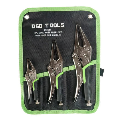 3-PIECE LONG NOSE PLIERS SET WITH SOFT GRIPS DS1269