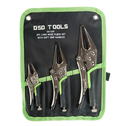 3-PIECE LONG NOSE PLIERS SET WITH SOFT GRIPS DS1269