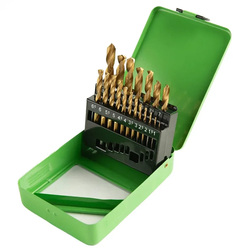 19 PCS. HSS TITANIUM COATED DRILL BIT SET 1 - 10 mm DS1430