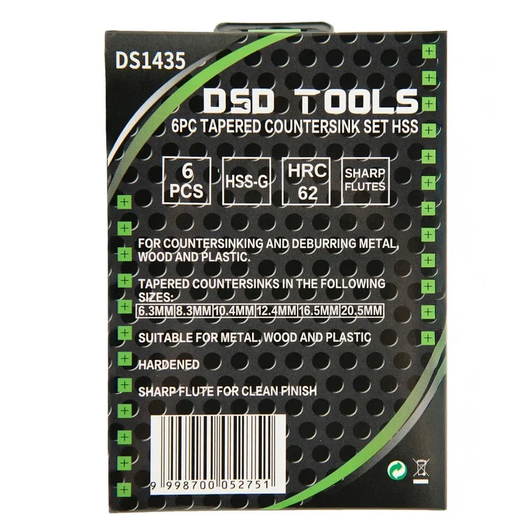 НАБОР ЗЕНКЕРОВ HSS ИЗ 6 ПРЕДМЕТОВ 6,3 - 20,5 ММ DS1435
