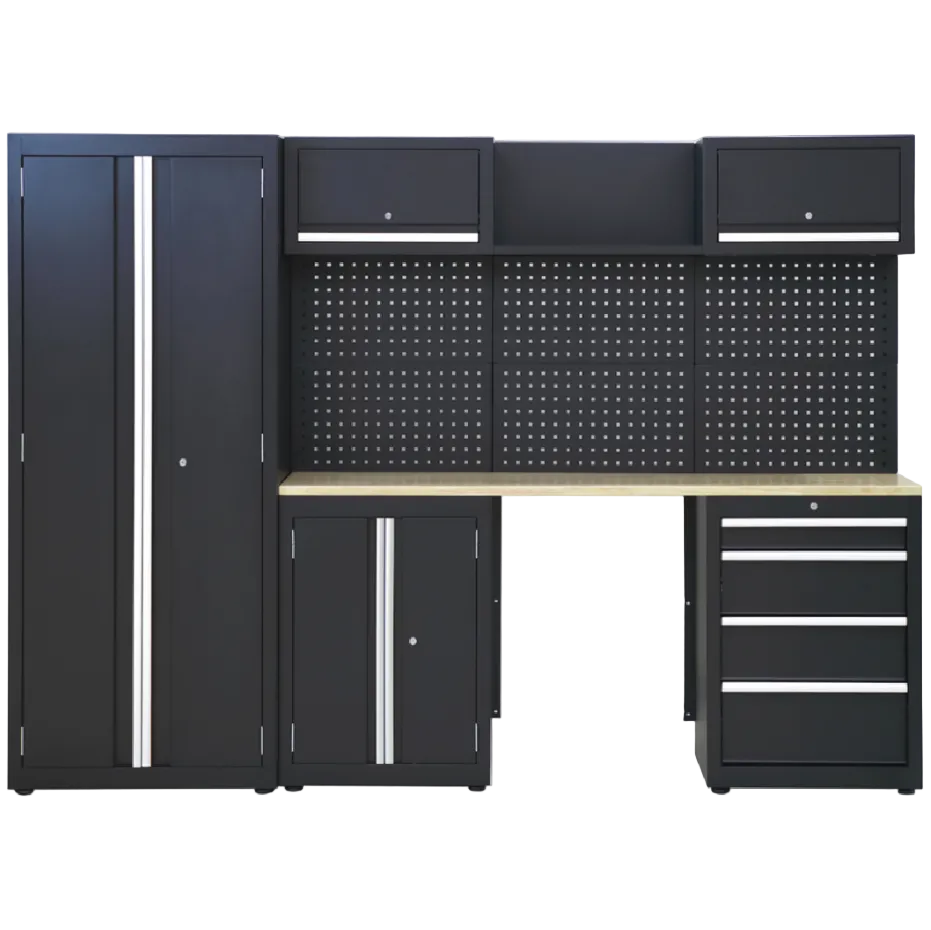 Darbnīcas darbagalds ar skapjiem un atvilktnēm 17-0002