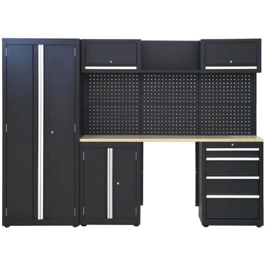 Darbnīcas darbagalds ar skapjiem un atvilktnēm 17-0002