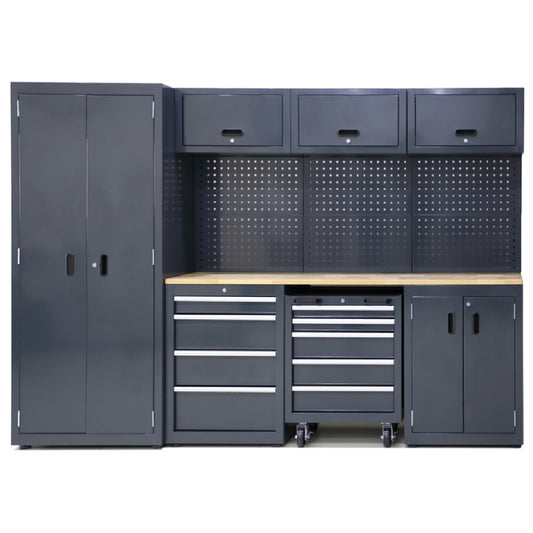 Darbnīcas darbagalds ar skapjiem un atvilktnēm 17-0001