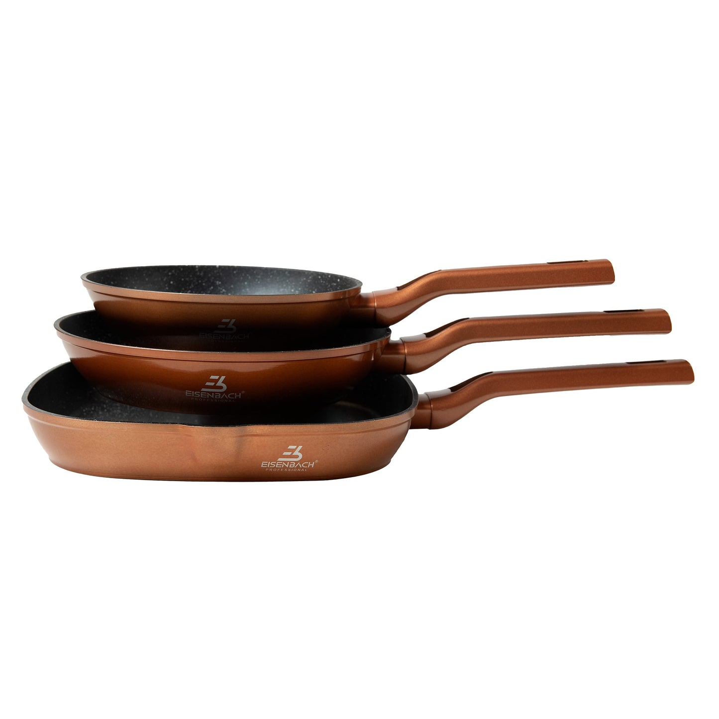 EISENBACH 3pc Red Marble Fry Pan Set