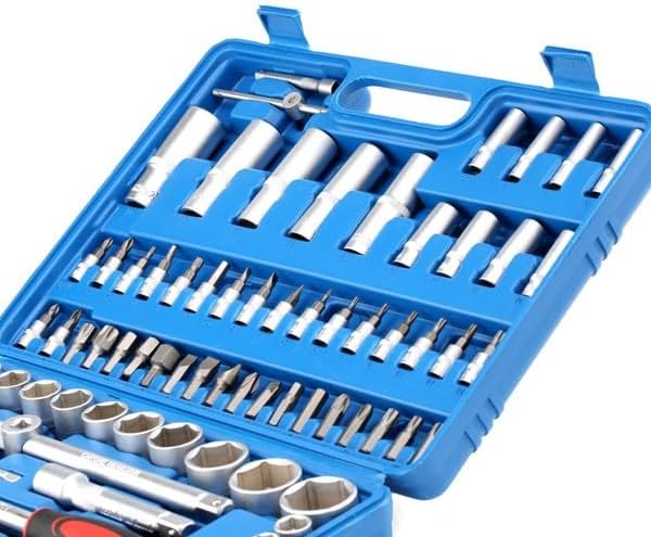 ENERGY NE00196 108-piece mechanic tool set in an open plastic blow-molded case.