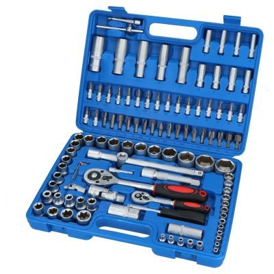 ENERGY NE00196 instrumentu komplekts 108 daļas atvērtā plastmasas koferī.
