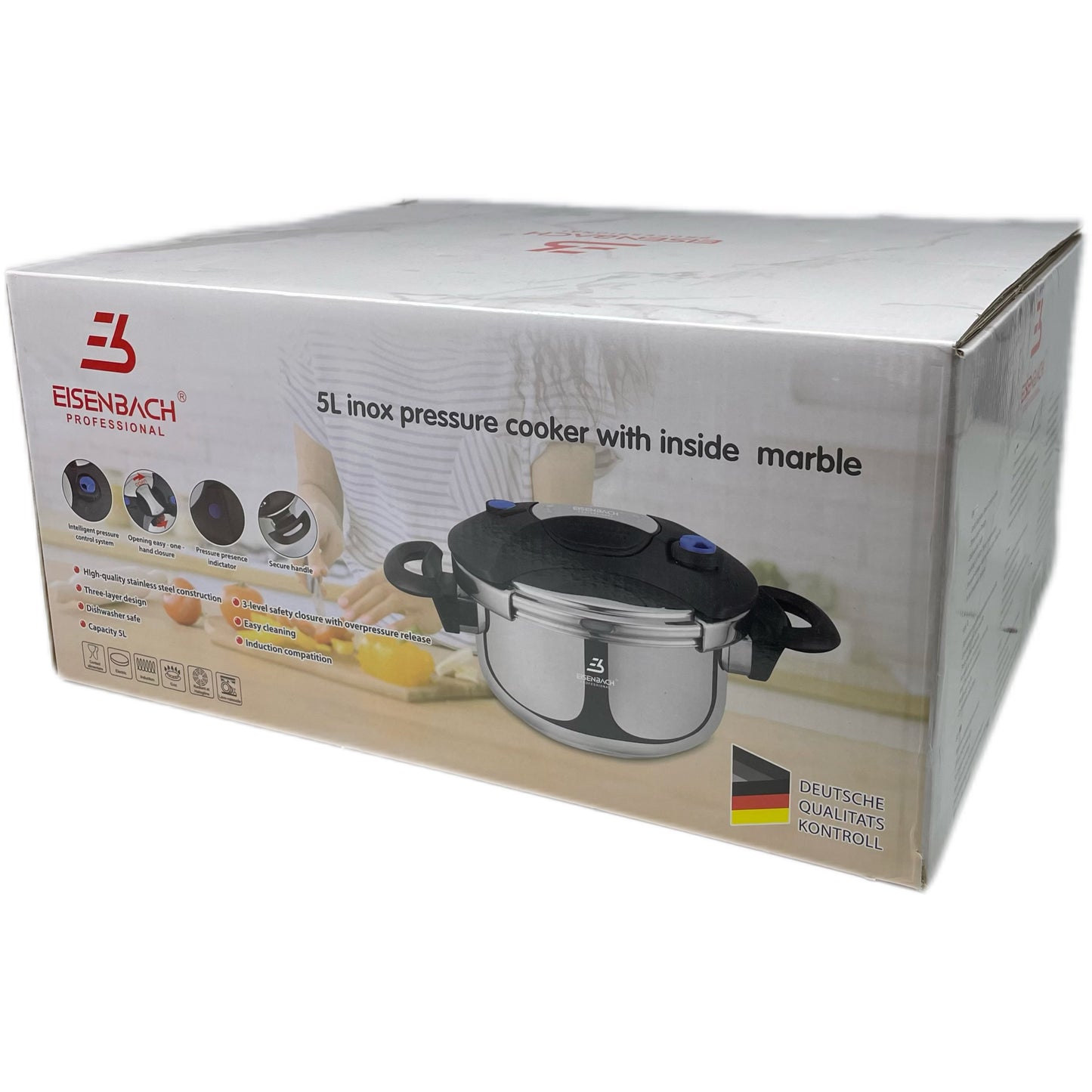 Eisenbach Professional spiediena katls, 5 L (nerūsējošais tērauds, ar iekšējo marmora pārklājumu)