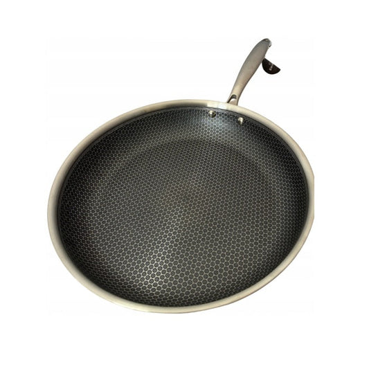 Excellence Stainless Steel Frying Pan with Hexagonal Coating, 32 cm
