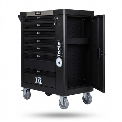 FTools Mobile Tool Trolley with 7 Drawers (7/7 Drawers), Black.