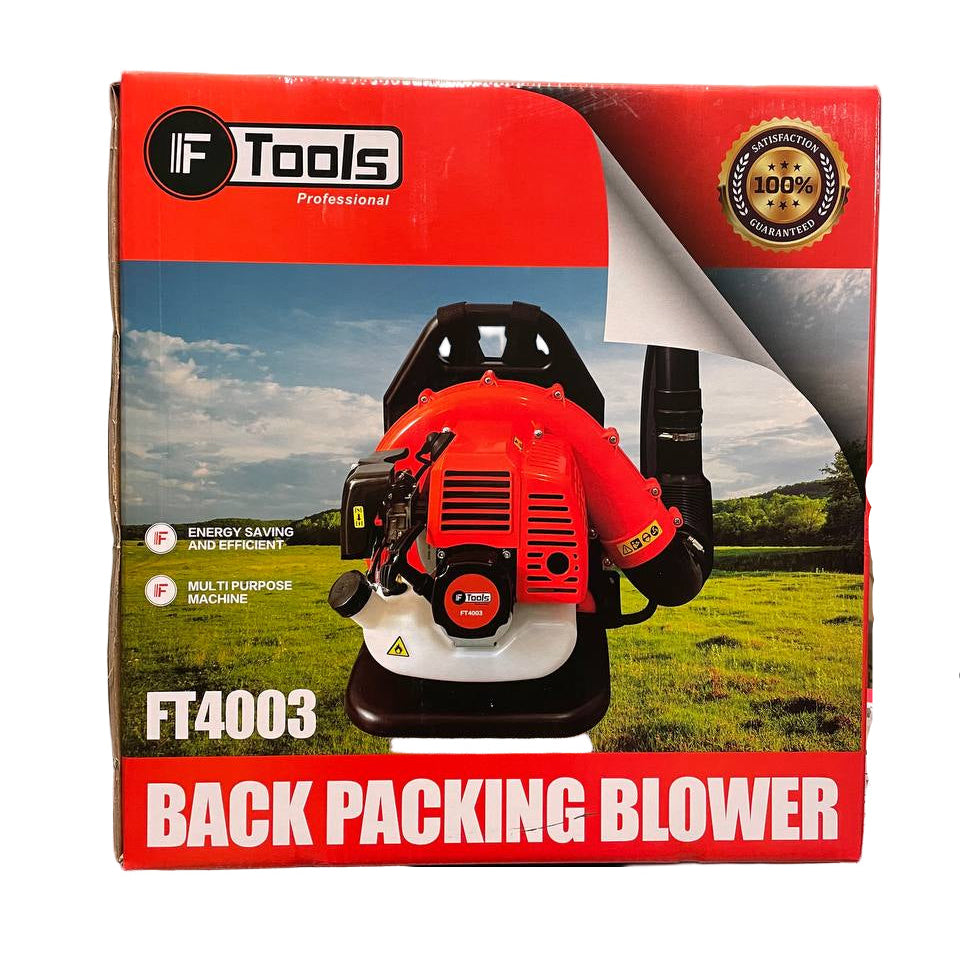 FTools mugursomas tipa vēja pūtējs ar benzīna dzinēju, 42,7 cm³, 82 m/s, 2 taktu, 1,25 kW